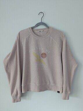 Faherty Beach Organic Cotton Blend Reverse Fleece Sweatshirt Peach Whip Retro